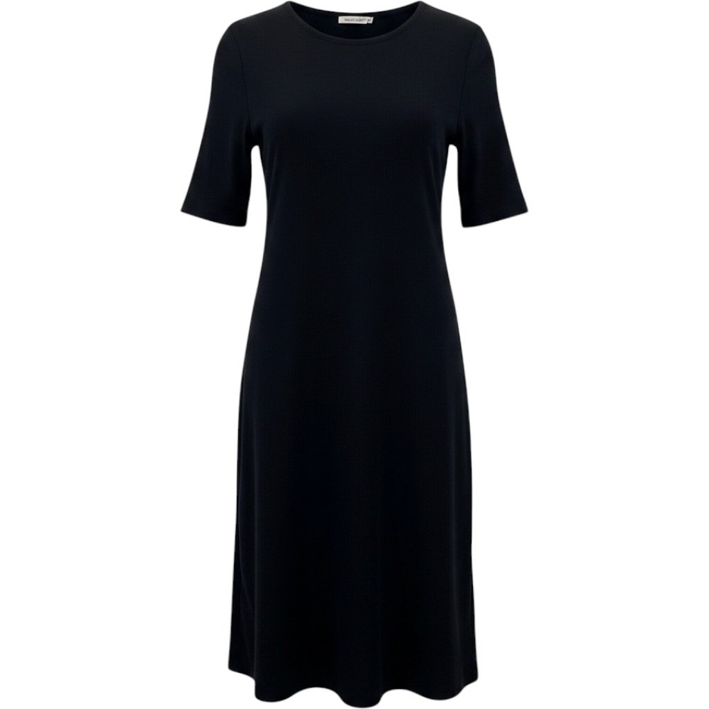 Torrid Black Ribbed Knit Tee Dress Short Sleeve Midi Crew Neck New Casual Size L
